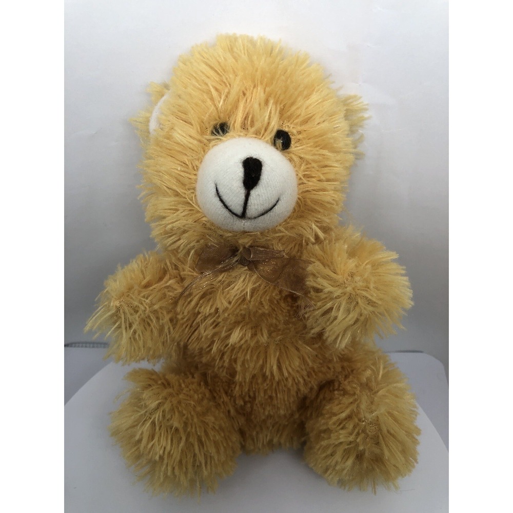 9"‎ Plush Teddy Bear Light Brown Yellowish Color Fuzzy Bear Stuffie